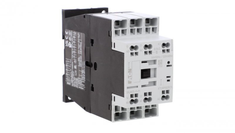 Stycznik mocy, 3-biegunowe, 380 V 400 V 11 kW, 1 zestyk zwierny, 1 zr, 110 V 50 Hz, 120 V 60 Hz, Praca AC, Zaciski sprężynowe Pu
