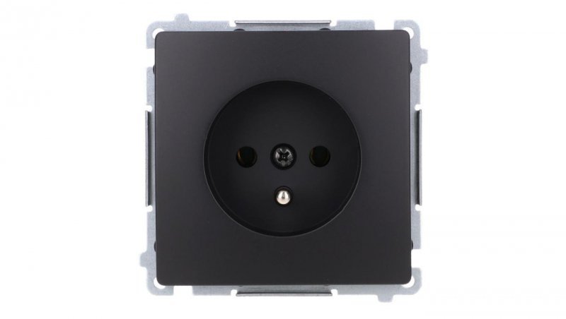 Simon Basic Gniazdo wtyczkowe z uziemieniem (moduł) 16A, 250V, zaciski śrubowe czarny BMGZ1.01/49