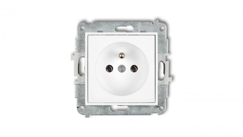 MINI Mechanizm gniazda pojedynczego z uziemieniem 2P+Z (bez przesłon torów prądowych) biały mat 25MGP-1z