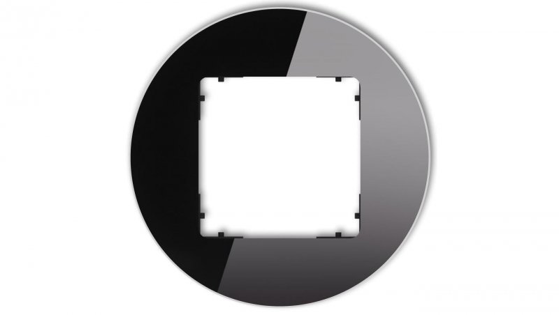 ICON Ramka uniwersalna pojedyncza okrągła - efekt szkła (ramka: czarna spód: czarny) 12-12-IRSO-1