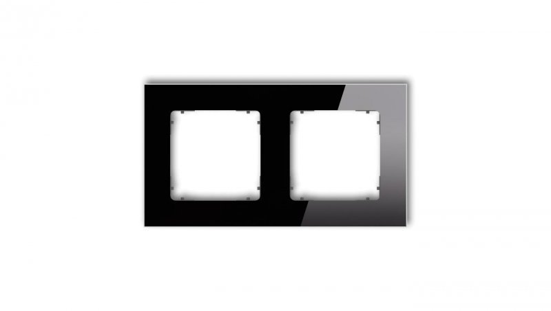 ICON Ramka uniwersalna podwójna kwadratowa - efekt szkła (ramka: czarna spód: grafitowy mat) 12-28-IRSK-2