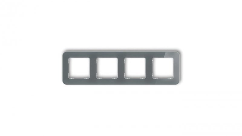 ICON Ramka uniwersalna poczwórna zaokrąglona - efekt szkła (ramka: grafitowa spód: biały) 28-0-IRSZ-4