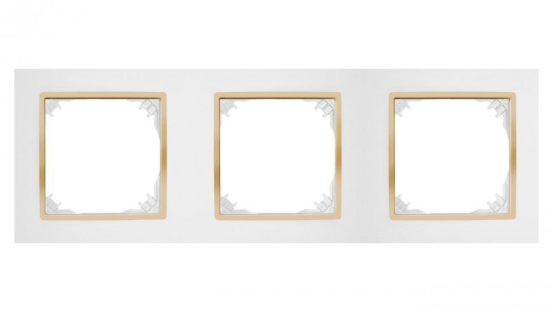 SANTRA ramka potrójna biały/złoty 4173-27