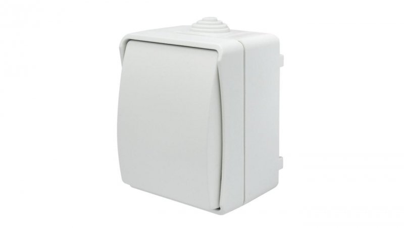Łącznik pojedynczy uniwersalny natynkowy z klapką Aqua Plus IP44 biały 40220