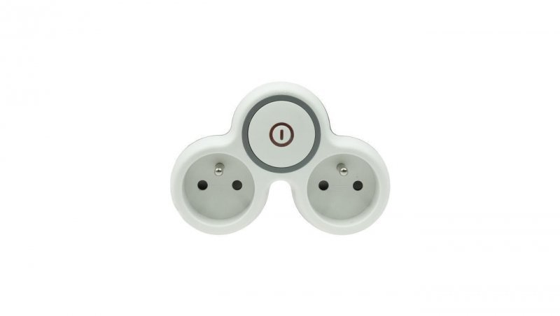 Rozgałęźnik wtyczkowy dwukrotny z/u z włącznikiem R-21WS/B W-72002