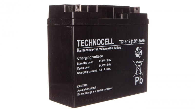 Akumulator bezobsługowy AGM 18Ah 12V Technocell 18TC