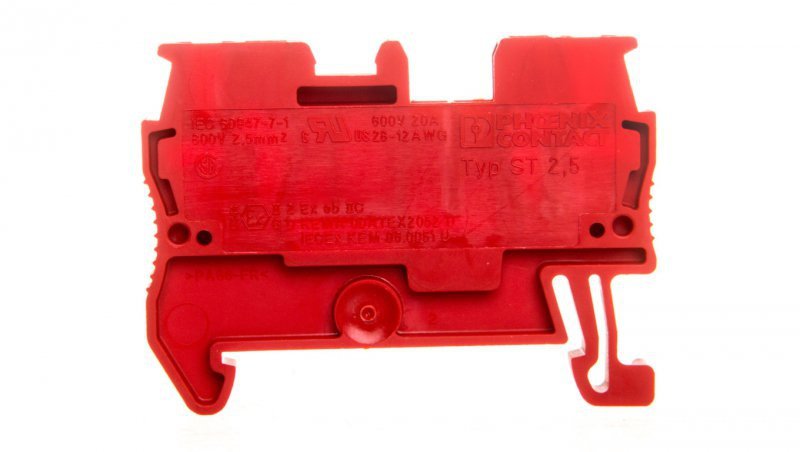 Złączka szynowa 2-przewodowa 0,08-4mm2 czerwona ST 2,5 RD 3037096 /50szt./