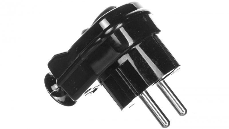 Wtyczka kątowa rozbieralna z przełącznikiem i wskaźnikiem z/u 16A 2P AWA-ŁKB czarna 51.26