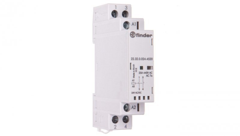 Stycznik modułowy 1Z 1R 25A 24V AC/DC, wskaźnik zadziałania + LED, 17,5mm 22.32.0.024.4520