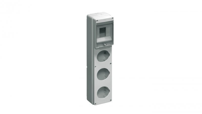 Rozdzielnia budowlana pusta 4 mod.3 gniazda 16/32A szara EC69012