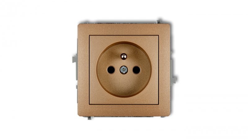 DECO Gniazdo pojedyncze z/u 2P+Z złoty metalik 8DGP-1z