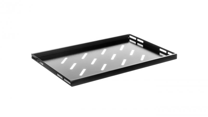Półka do szaf 19&#039;&#039; 600mm czarna LANBERG (1U/465x300mm udźwig do 20kg, montaż 4 punktowy) AK-1002-B