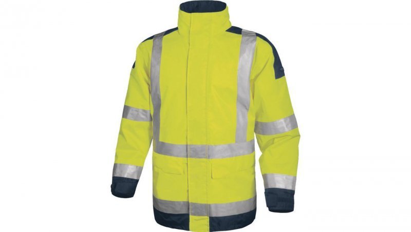 Kurtka ostrzegawcza ocieplana z poliestru Oxford powlekanego poliuretanem kl. 3 kol.żółty fluo-granatowy roz.XXL CORP EASYVJMXX