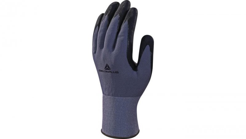 Rękawice dziane z poliamidu spandex (100) dłoń powlekana nitrylem ścieg 15 kolor szaro-czarny rozmiar 9 MAIN VE726NO09