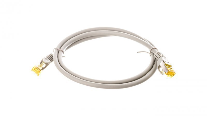 Kabel krosowy patchcord S/FTP (PiMF) kat.6A LSZH szary 1m 91585