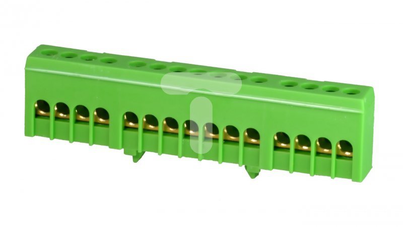 Zacisk przyłącz na TS35 izolowany ochronny PE 15-polowy 15x16mm2 zielony 870S-15FS 89825005