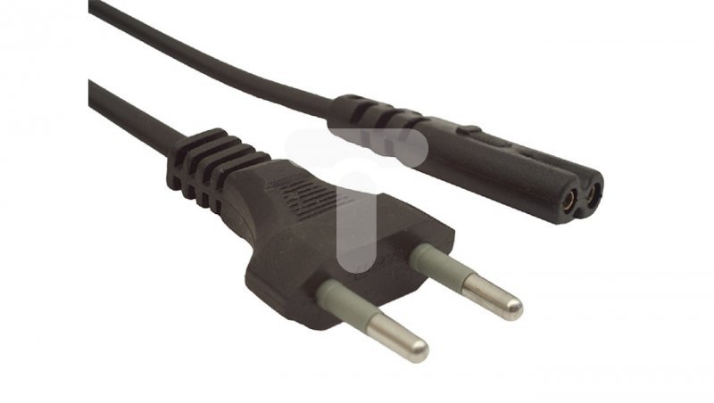 Kabel zasilający EURO (radiowy) CEE 7/16 - IEC 320 C7 1,8m VDE czarny CA-C7CA-11CC-0018-BK