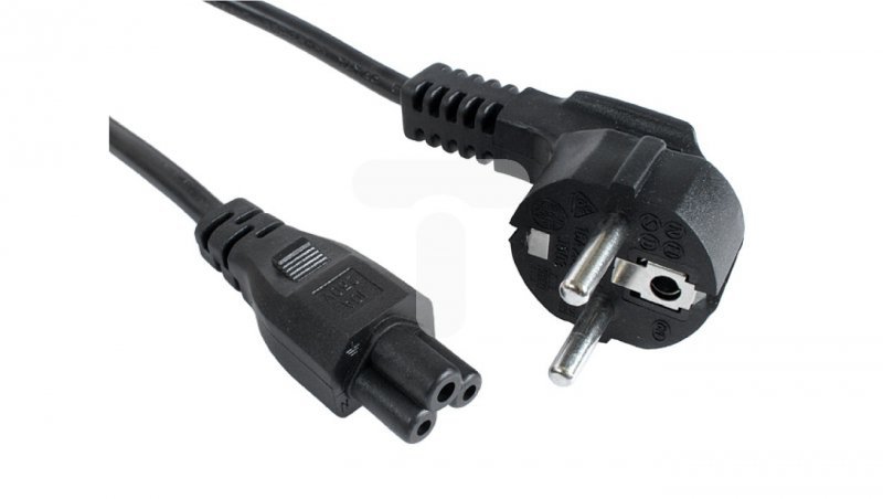 Kabel zasilający LAPTOP (MIKI) IEC 7/7 - IEC 320 C5 3m VDE czarny CA-C5CA-11CC-003-BK