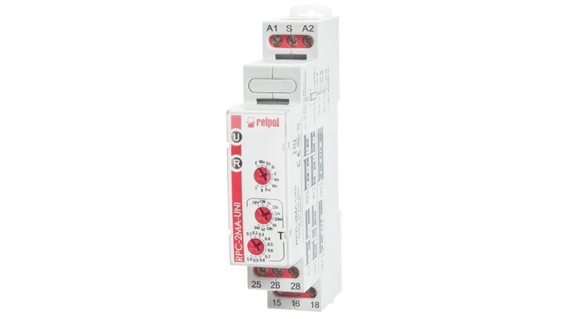 Przekaźnik czasowy 2P 1sek-10dni 12-240V AC/DC 50/60 Hz wielofunkcyjny RPC-2MA-UNI 863183