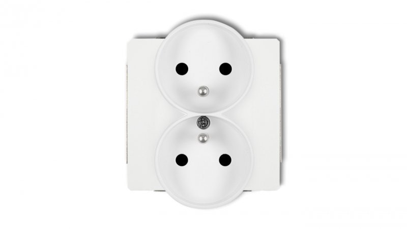 DECO Soft Gniazdo podwójne z/u do ramki biały DGPRSO-2z