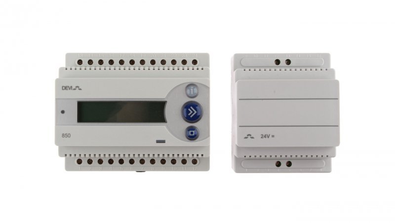 Termostat DEVIreg 850 III 24V 16A -10-40°C IP20 biały 140F1085