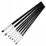 7x Pędzelek Do Żelu Owalne Przedłużania Paznokci Na Formie ZESTAW 7w1