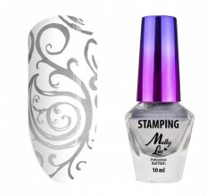 Lakier do stempli i stampingu MollyLac srebrny 10ml Nr 3