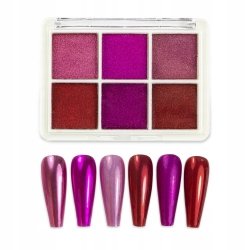 Pyłek do paznokci efekt lustra kasetka 6 kolorów Nr 6