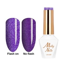 Lakier hybrydowy Molly Nails Flashing Lights Neon Fig Fiction HEMA/Di-HEMA Free 8g Nr 648