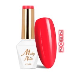 Lakier hybrydowy Molly Nails Neons Neon Red HEMA/Di-HEMA Free 8g Nr 77