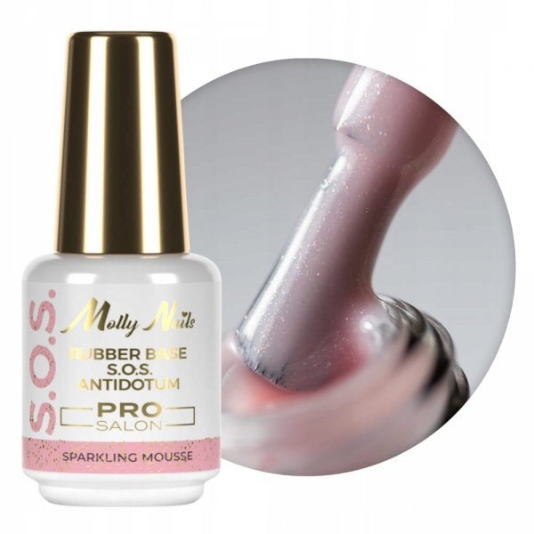 Baza Kauczukowa MOLLYNAILS 15g S.O.S. Antidotum Pro Salon Sparkling Mousse