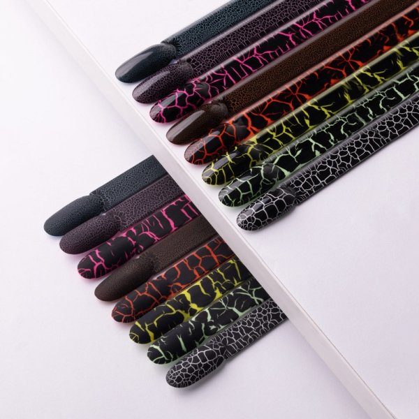 Lakier hybrydowy Molly Nails Crackle Gel black czarny Nr 158 8g