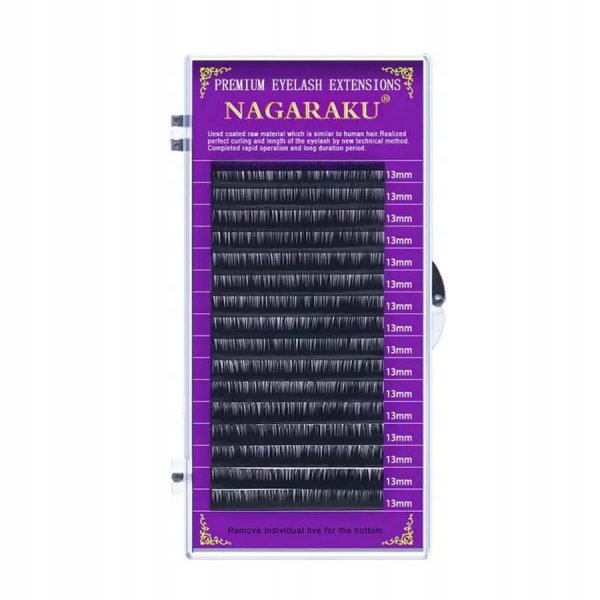 Rzęsy Nagaraku Mink C 0,07 14 mm 16 pasków czarne