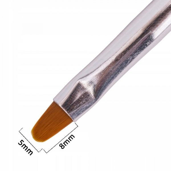 PĘDZELEK DO ŻELU MANICURE ROZMIAR 6 RÓŻOWY OWALNY DŁUGOŚĆ WŁOSIA 8 MM