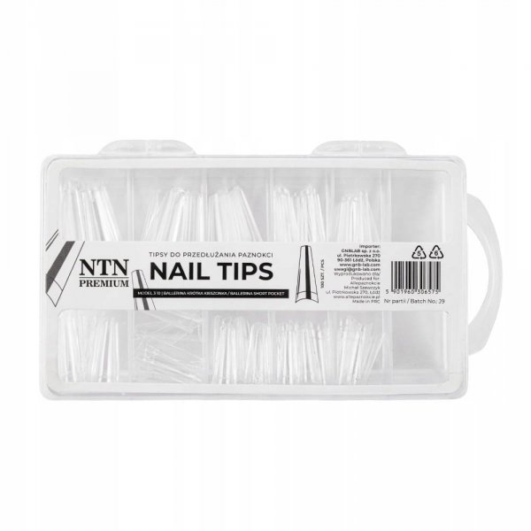 Tipsy do szybkiego przedłużania paznokci Nail Tips NTN ballerina 100 szt