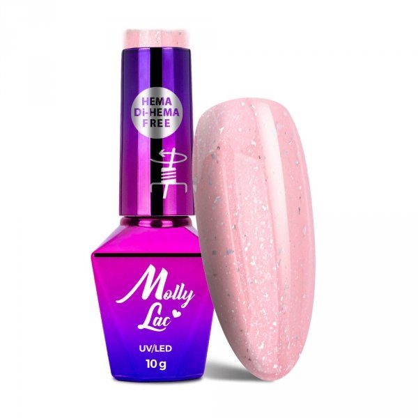 2+1gratis Lakier hybrydowy MollyLac Sparkling French Glowing empire HEMA/Di-HEMA Free 10g Nr 703
