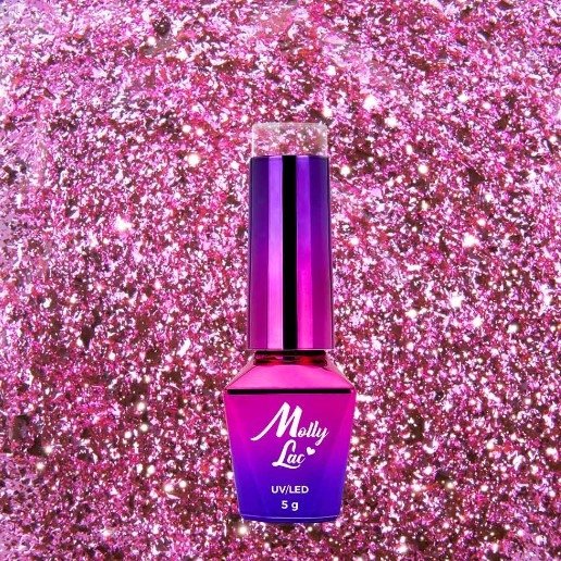 Lakier hybrydowy Molly Nails Luxury Glam Pink Reflections 8g Nr 540