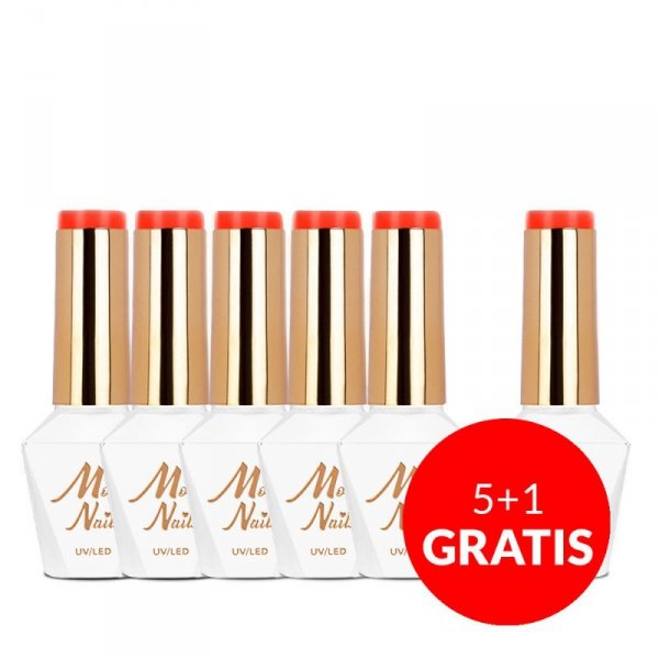 Lakier hybrydowy Molly Nails Neons Dark Orange HEMA/Di-HEMA Free 8g Nr 73