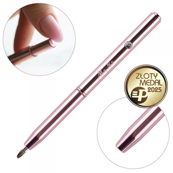 Pędzelek do żelu automatyczny Thin oval Pro Gel rose gold Molly Nails Nr 4