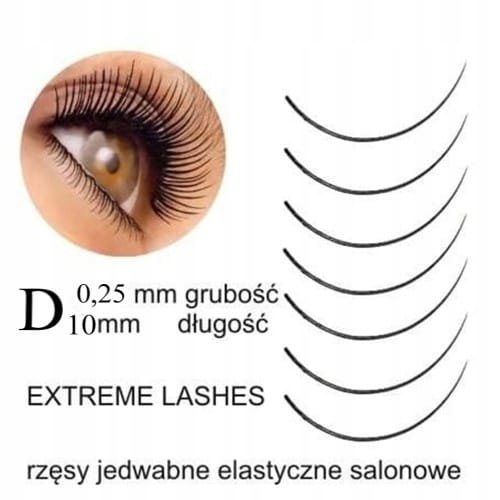 Rzęsy jedwabne salonowe Extreme lashes D 0,25 10mm