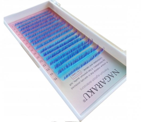 Rzęsy NAGARAKU OMBRE Niebieskie C 0.07 8-13mm MIX