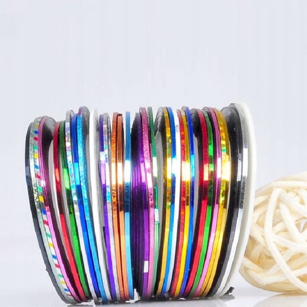 Tasiemka nitka do zdobień paznokci taśma naklejka na paznokcie złota