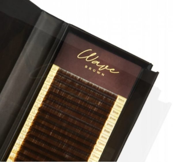 Brązowe rzęsy Wave Brown - C 0,07 12mm- BROWN Noble Lashes