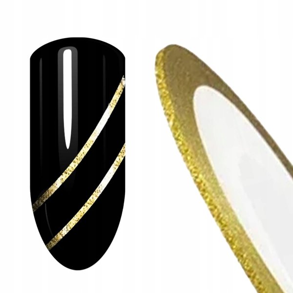 Tasiemka nitka do zdobień paznokci taśma naklejka na paznokcie złota