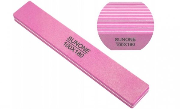 Polerka do rąk SUNONE prosty różowy 100/180 10 szt