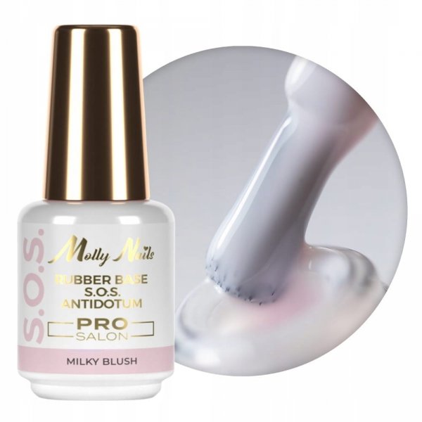 Baza Kauczukowa MOLLYNAILS 15g S.O.S. Antidotum Pro Salon Milky Blush