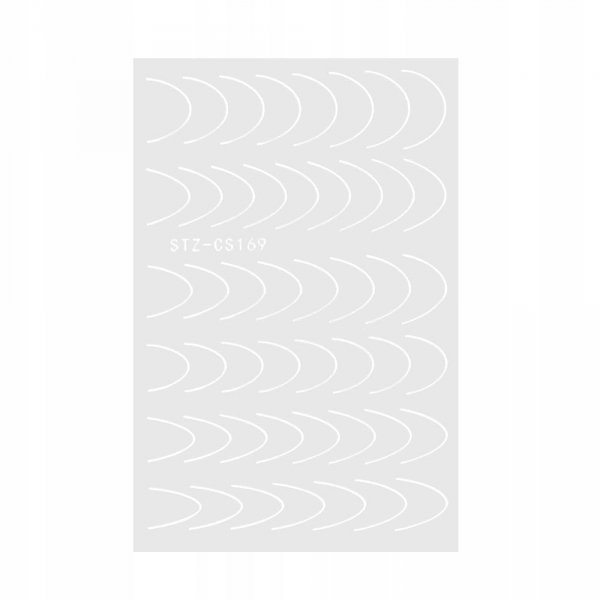 Naklejki samoprzylepne na paznokcie linia uśmiechu 48szt white STZ-CS169