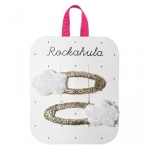  Spinki do włosów dla dziewczynki Śnieżne Chmurki - Little Fluffy Cloud - Rockahula Kids - 2 szt.