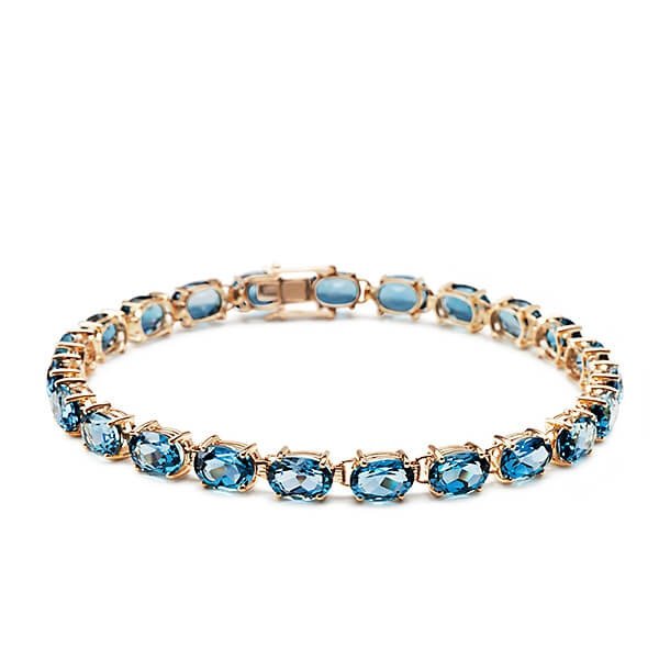 Bransoleta Złoto Topaz błękitny BZX5282