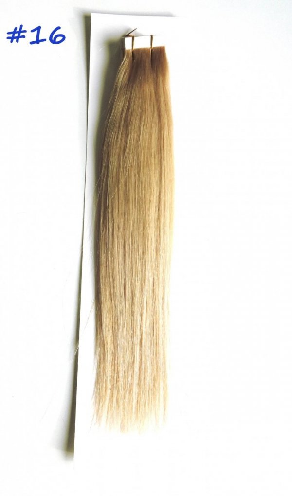 Zestaw Tape on, długość 40 cm, kolor #16- Złocisty blond